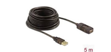 Zdjęcie produktu Delock Przedłużacz USB 2.0 aktywny 5M czarny AM-AF