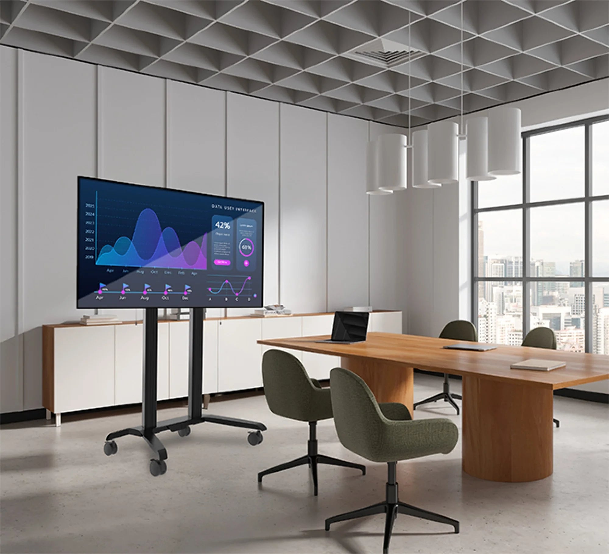 Wózek do monitora XL (VESA 1000 x 600) kolumna 1.7m B-Tech BT8564/BB V2 – zdjęcie 8