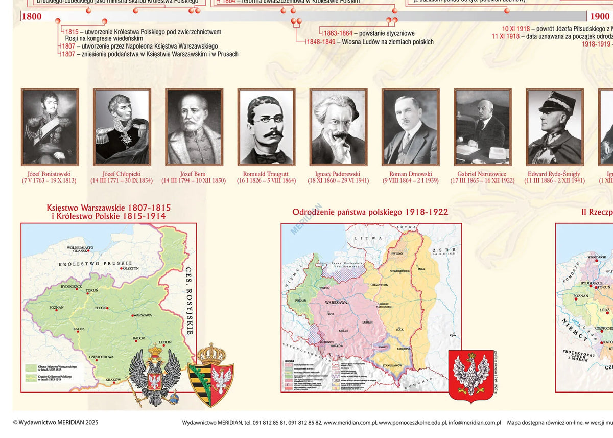 1000 lat historii Polski - dziedzictwo narodowe (1800-2009) - mapa ścienna - zdjęcie 2