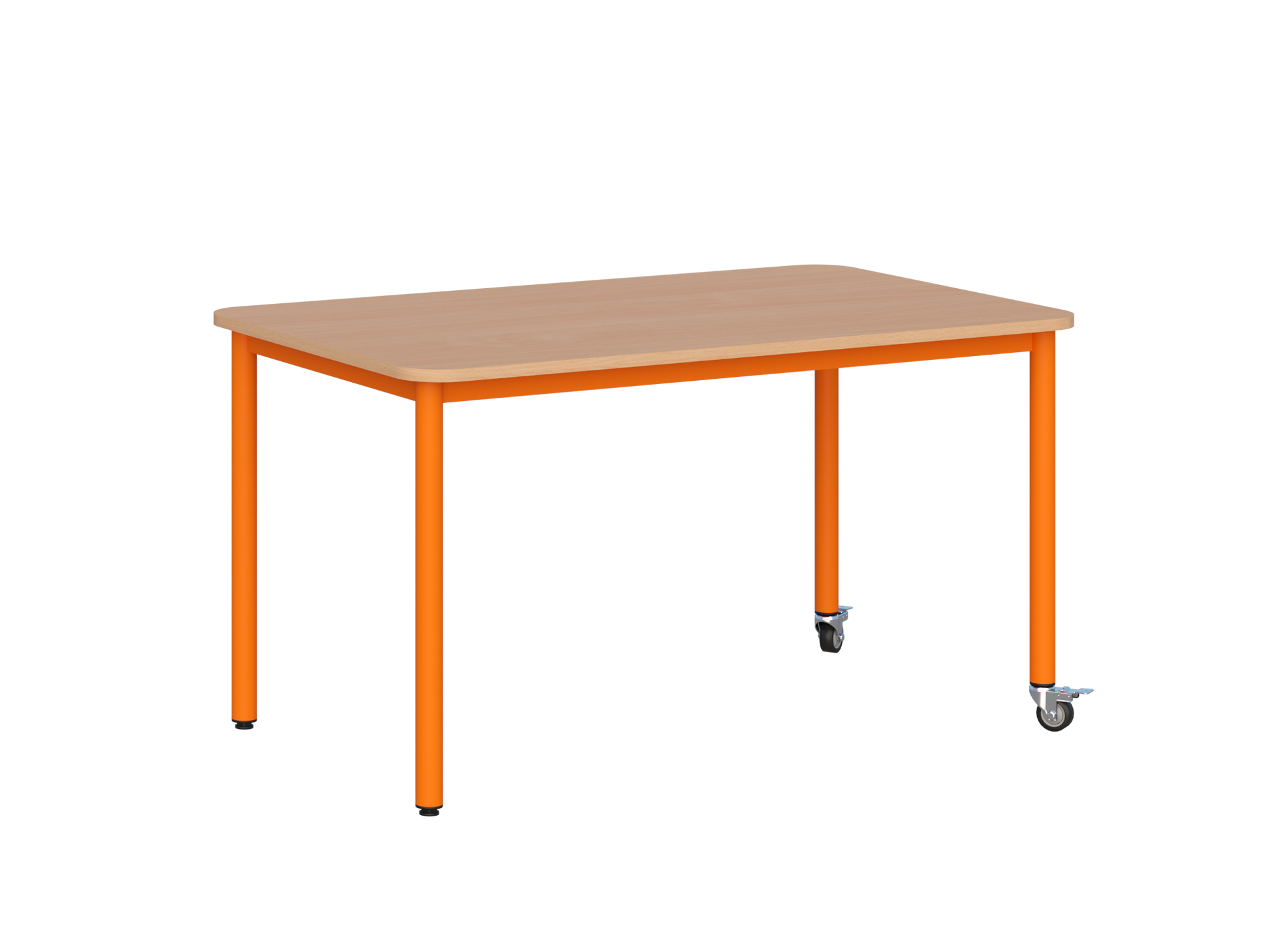 Stolik mobilny szkolno-przedszkolny, blat prostokątny 1200x700 mm (Nr 1, 2, 3) — meble Metalbit