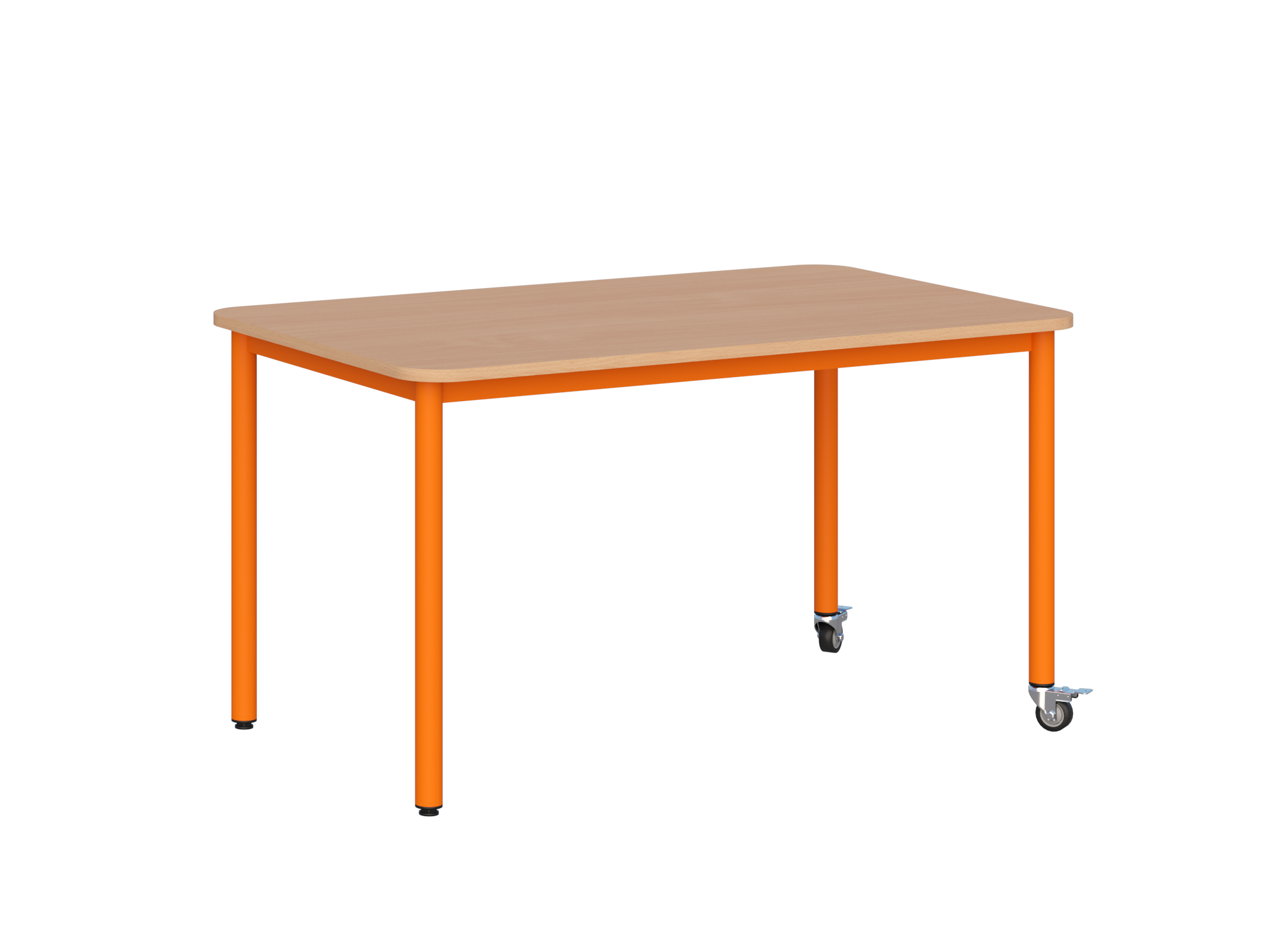 Stolik mobilny szkolno-przedszkolny, blat prostokątny 1200x700 mm (Nr 1, 2, 3) — meble Metalbit