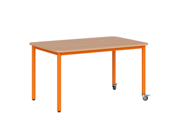 Stolik mobilny szkolno-przedszkolny, blat prostokątny 1200x700 mm (Nr 1, 2, 3) — meble Metalbit