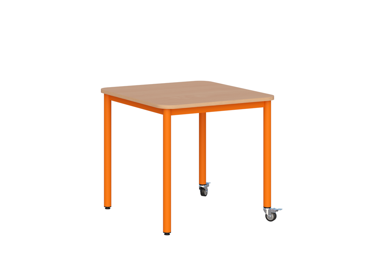 Stolik mobilny szkolno-przedszkolny, blat kwadratowy 700x700 (Nr 1, 2, 3) — meble Metalbit