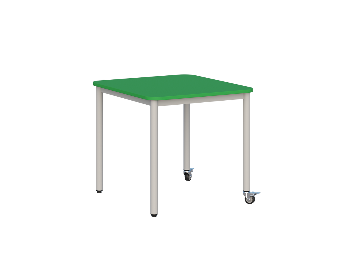 Stolik mobilny szkolno-przedszkolny, blat kwadratowy 700x700 (Nr 4, 5, 6) — meble Metalbit