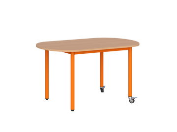 Stolik mobilny szkolno-przedszkolny, blat owalny 1200x700 (Nr 1, 2, 3) — meble Metalbit
