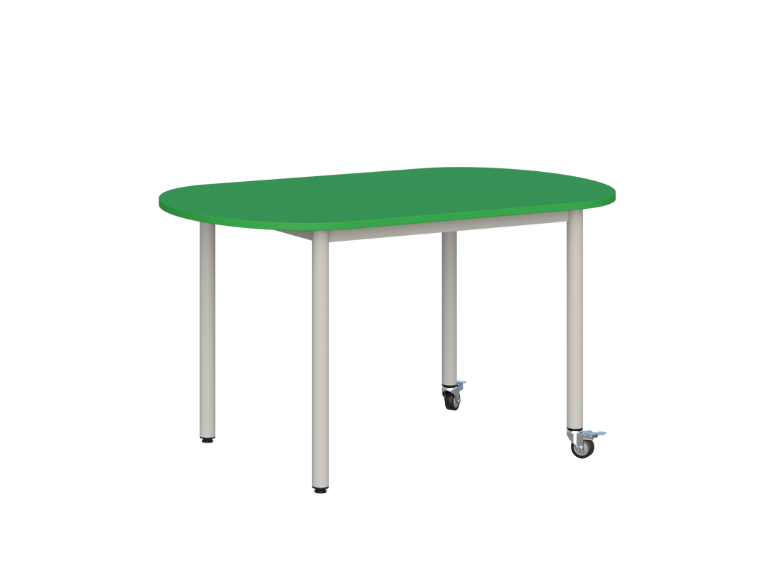 Stolik mobilny szkolno-przedszkolny, blat owalny 1200x700 (Nr 4, 5, 6) — meble Metalbit