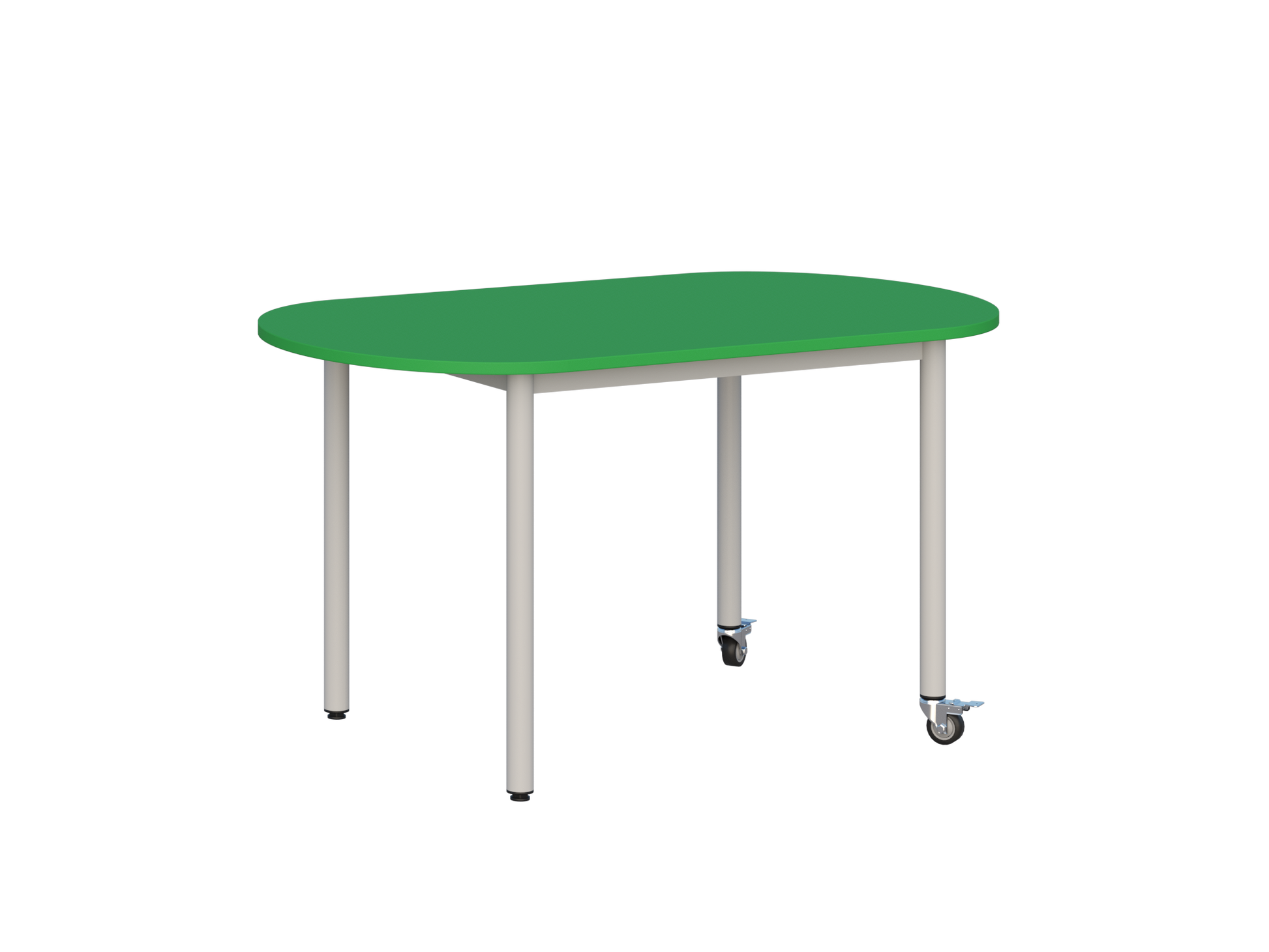 Stolik mobilny szkolno-przedszkolny, blat owalny 1200x700 (Nr 4, 5, 6) — meble Metalbit