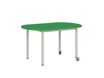Stolik mobilny szkolno-przedszkolny, blat owalny 1200x700 (Nr 4, 5, 6) — meble Metalbit