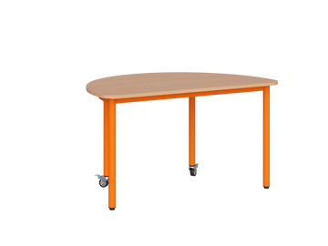 Stolik mobilny szkolno-przedszkolny, blat półokrągły 1200x600 (Nr 1, 2, 3) — meble Metalbit