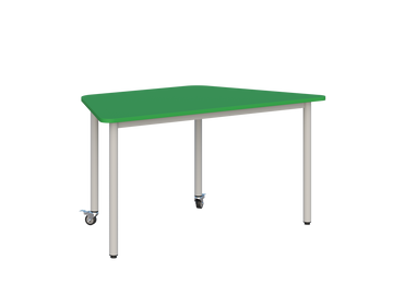 Stolik mobilny szkolno-przedszkolny, blat trapezowy 1400x700 (Nr 4, 5, 6)) — meble Metalbit