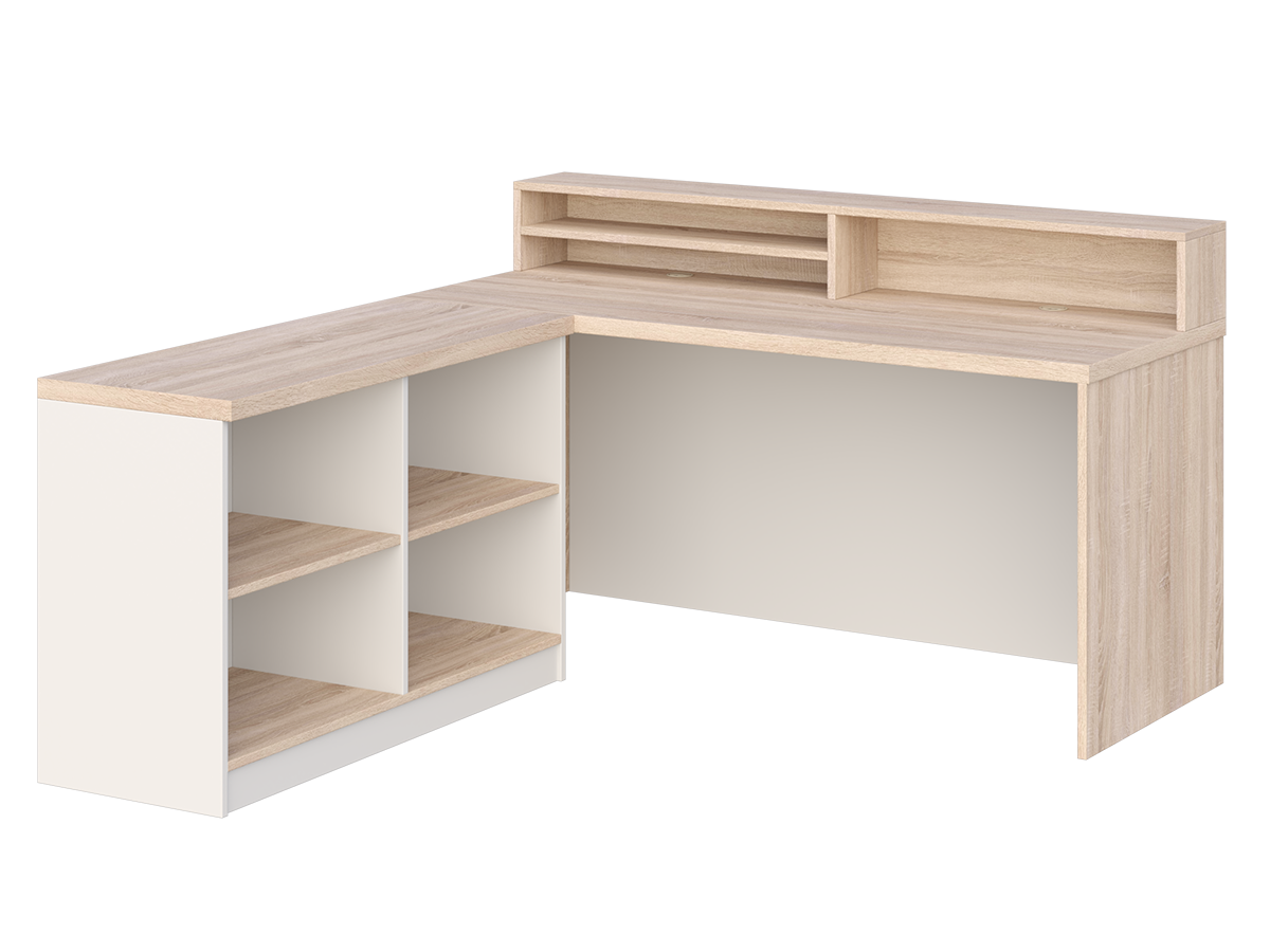 KUJAWIAK PREMIO ZESTAW 35 - Biurko z nadstawką dł. 1800 z komodą Nr 7 — meble Metalbit