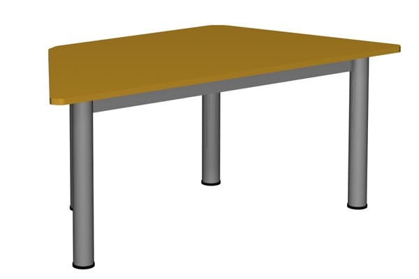 Stół szkolno-przedszkolny trapezowy 1400x700 noga fi 60 — meble Metalbit