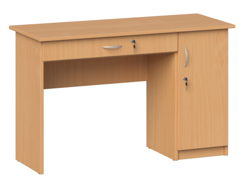 Biurko dla nauczyciela, jednoszafkowe dł. 1200 mm — meble Metalbit