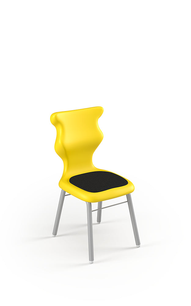 Krzesło szkolne Classic Soft — stelaż szary – Żółty