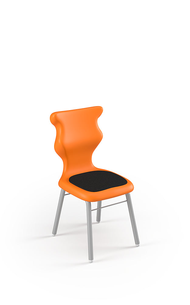 Krzesło szkolne Classic Soft — stelaż szary – Pomarańczowy