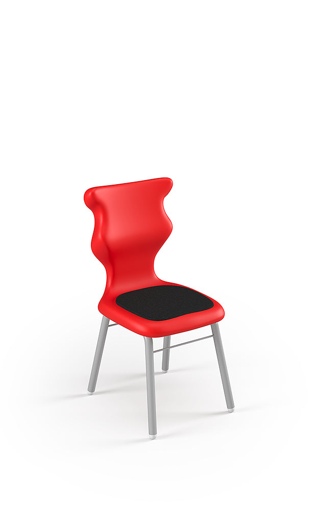 Krzesło szkolne Classic Soft — stelaż biały – Czerwony