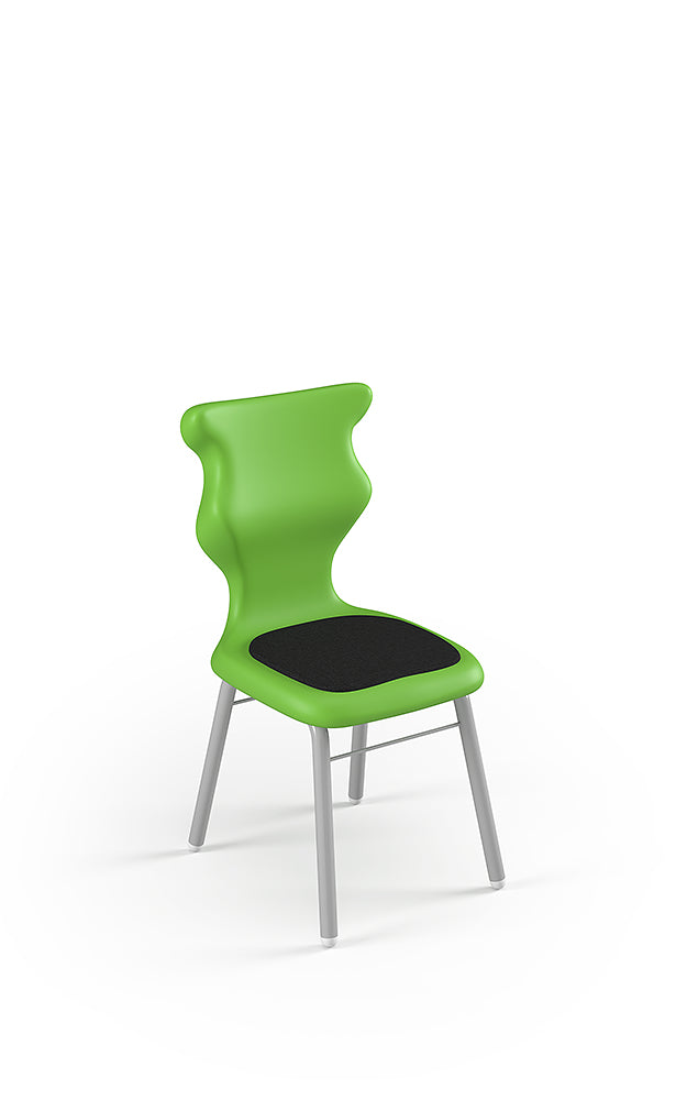 Krzesło szkolne Classic Soft — stelaż szary – Zielony