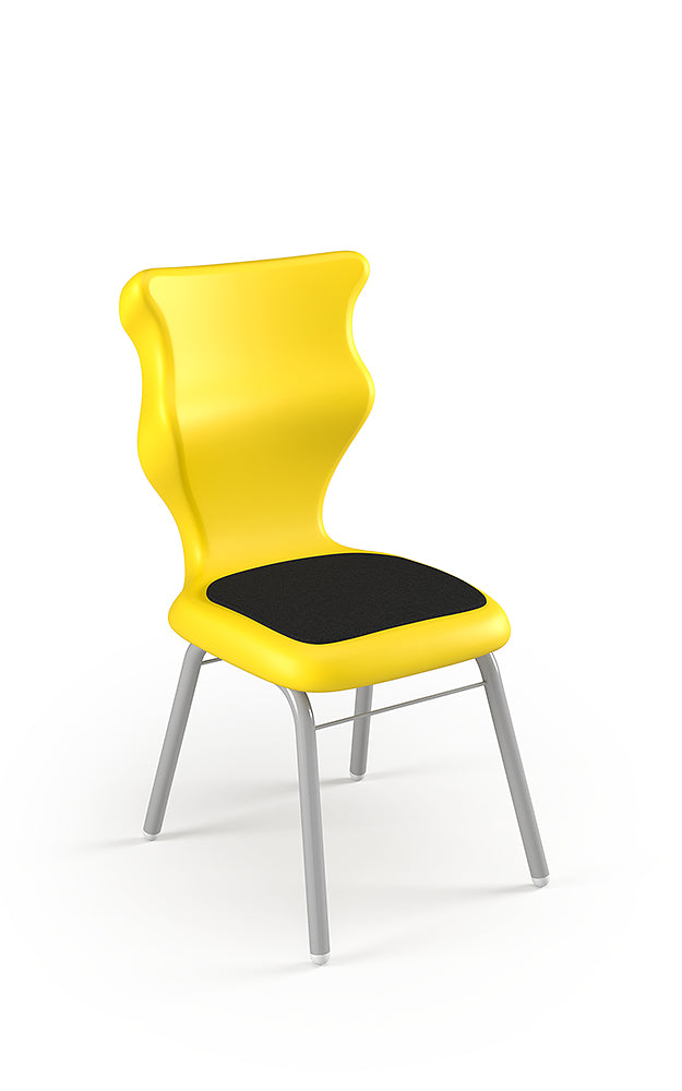 Krzesło szkolne Classic Soft — stelaż biały – Żółty