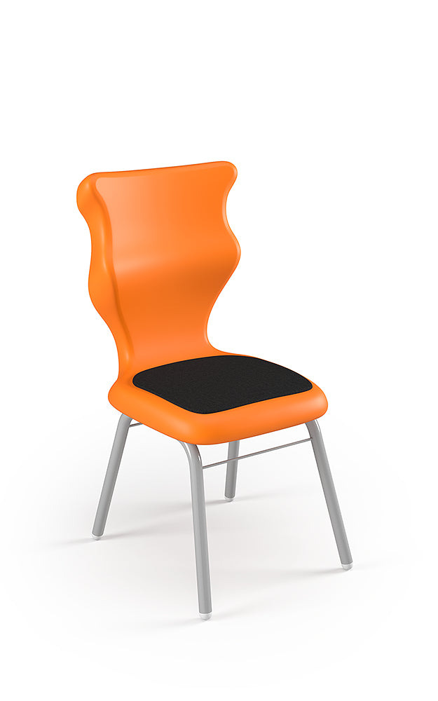 Krzesło szkolne Classic Soft — stelaż szary – Pomarańczowy