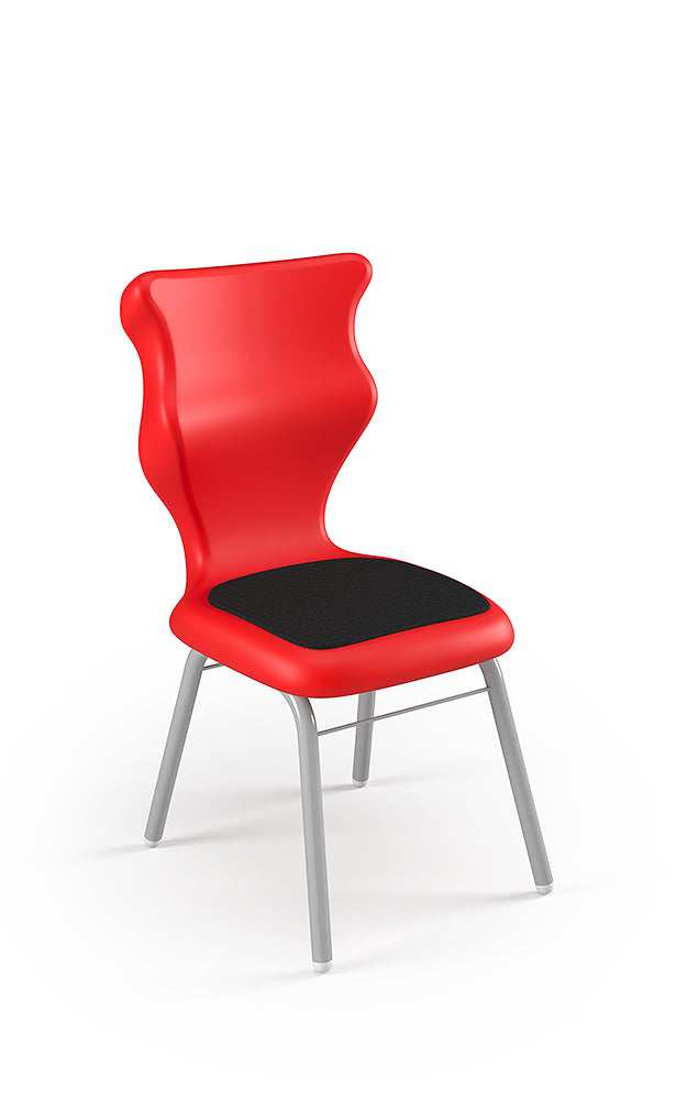 Krzesło szkolne Classic Soft — stelaż biały – Czerwony