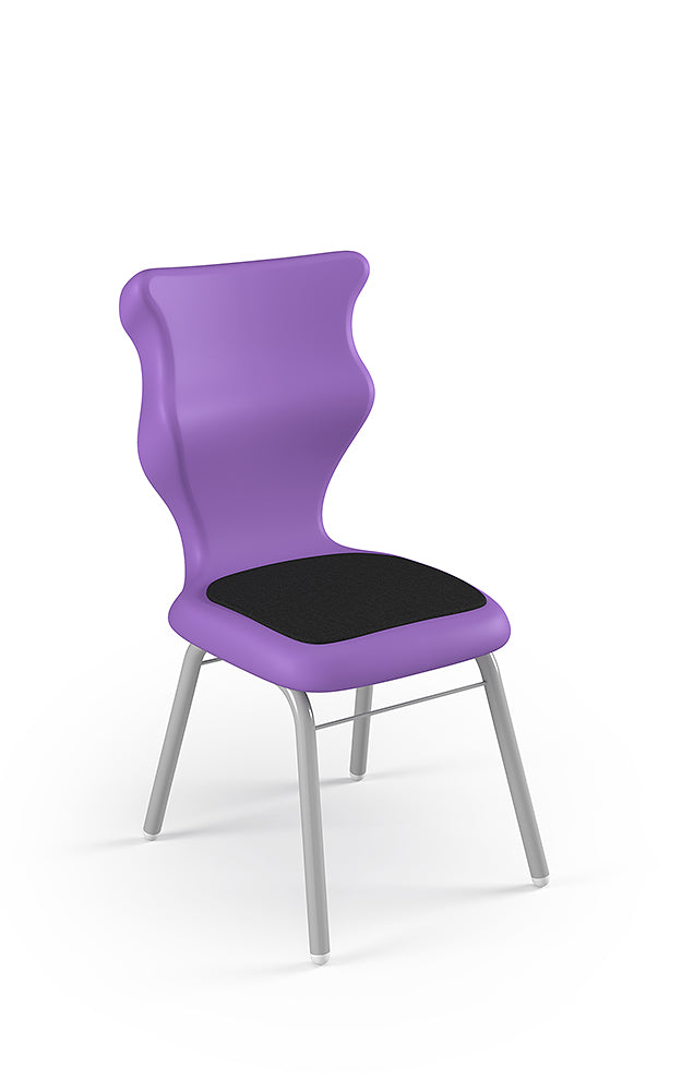 Krzesło szkolne Classic Soft — stelaż biały – Fioletowy