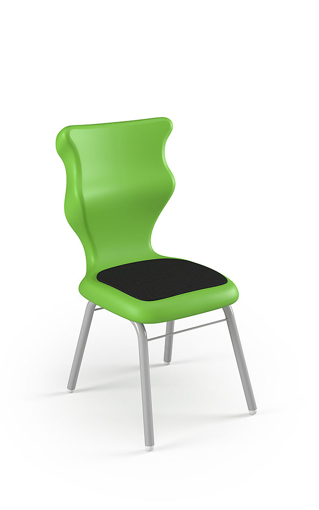 Krzesło szkolne Classic Soft — stelaż szary – Zielony