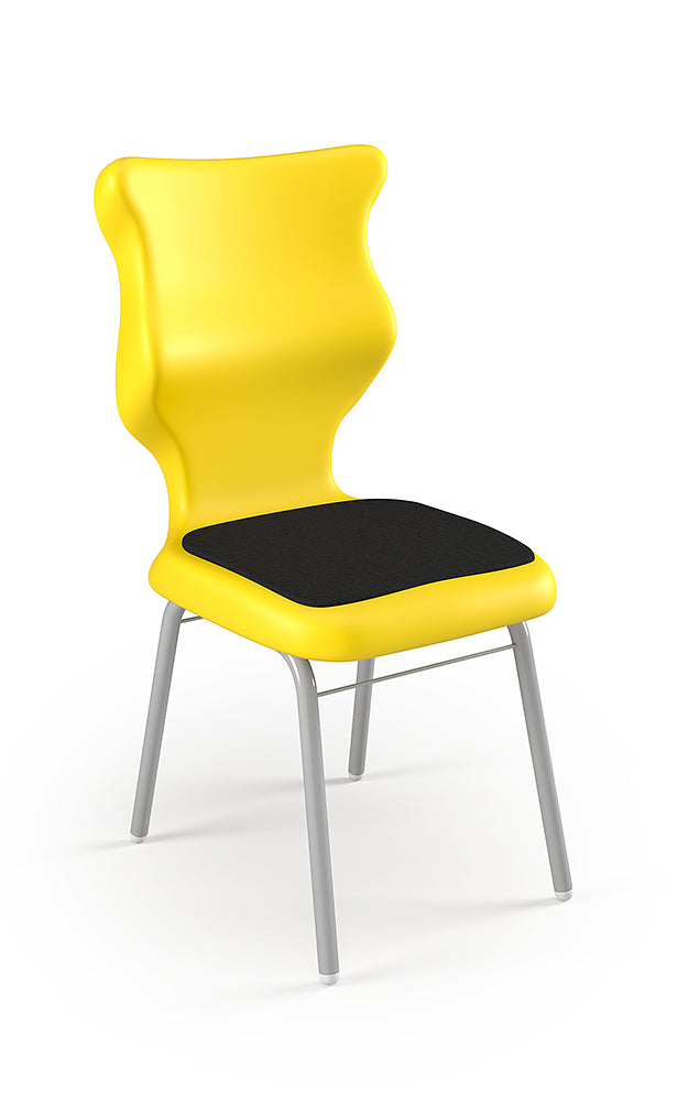 Krzesło szkolne Classic Soft — stelaż biały – Żółty