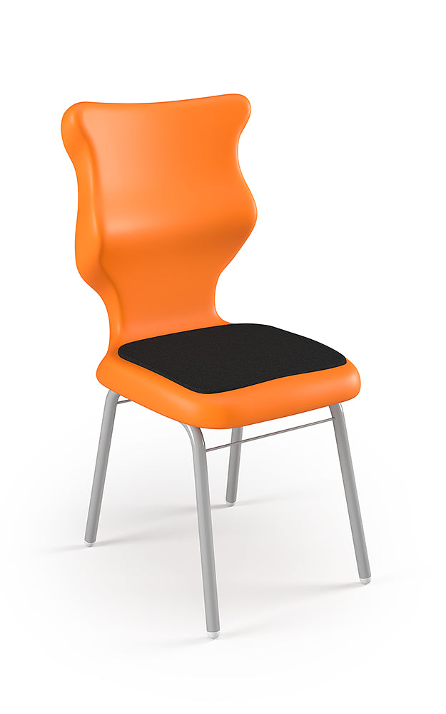 Krzesło szkolne Classic Soft — stelaż biały – Pomarańczowy