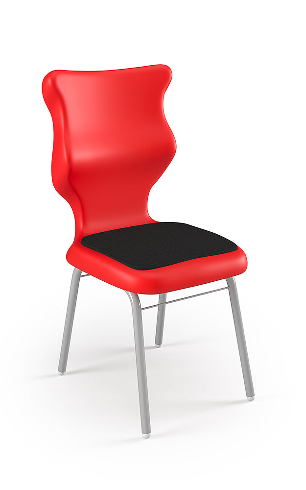 Krzesło szkolne Classic Soft — stelaż szary – Czerwony