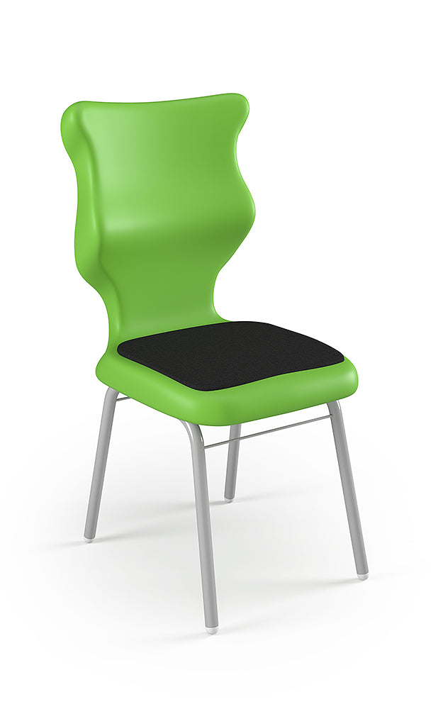 Krzesło szkolne Classic Soft — stelaż biały – Zielony