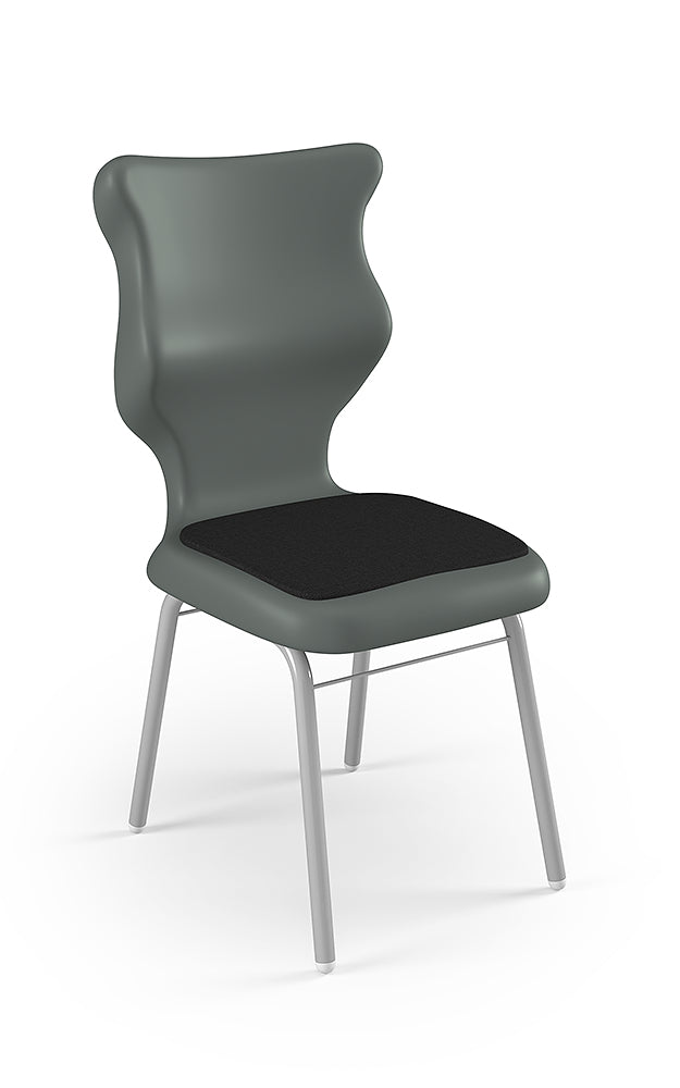 Krzesło szkolne Classic Soft — stelaż biały – Szary