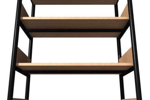 Regał biblioteczny A jednostronny o zwiększonej wytrzymałości półek, boki z płyty