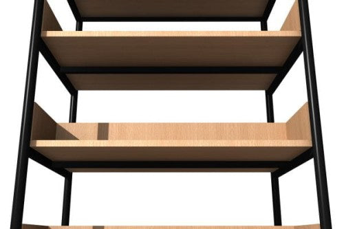 Regał biblioteczny B dwustronny o zwiększonej wytrzymałości półek, boki z płyty