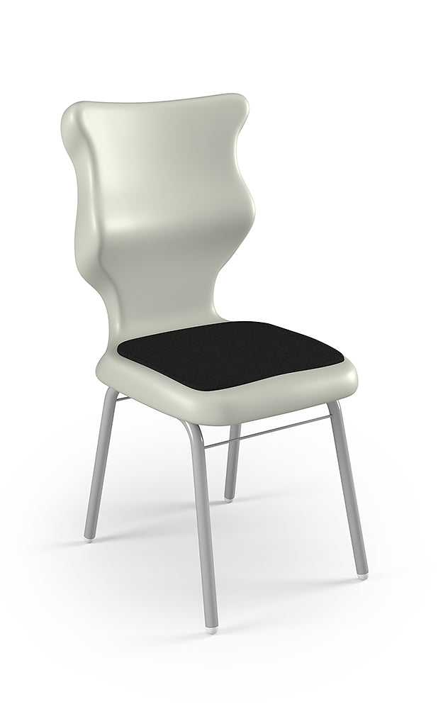 Krzesło szkolne Classic Soft — stelaż biały – Jasny szary