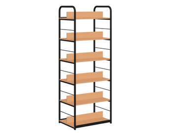 Regał biblioteczny B dwustronny rama metalowa — meble Metalbit