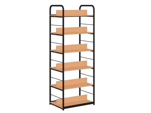 Regał biblioteczny B dwustronny o zwiększonej wytrzymałości półek — meble Metalbit