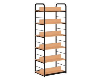 Regał biblioteczny B dwustronny o zwiększonej wytrzymałości półek — meble Metalbit