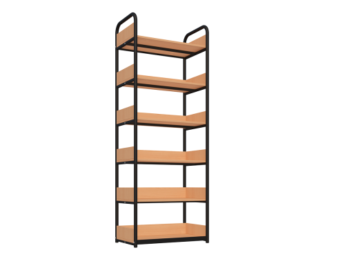 Regał biblioteczny C jednostronny z zabezpieczeniem tyłu i boków o zwiększonej wytrzymałości półek