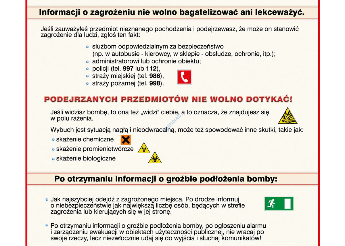 Alarmy! Jak zachować się w sytuacjach zagrożenia aktem terroru - plansza dydaktyczna - zdjęcie 2