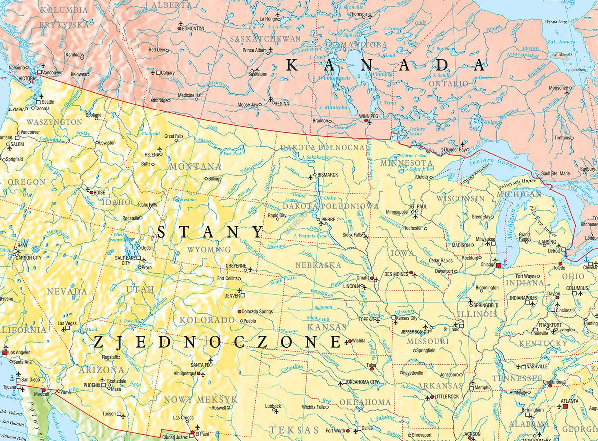Ameryka Północna i Środkowa - mapa polityczna - zdjęcie 2