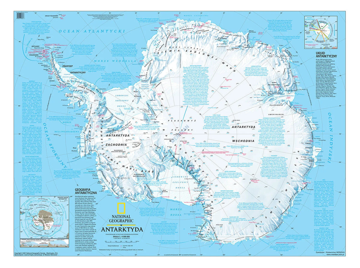 Antarktyda - mapa fizyczna