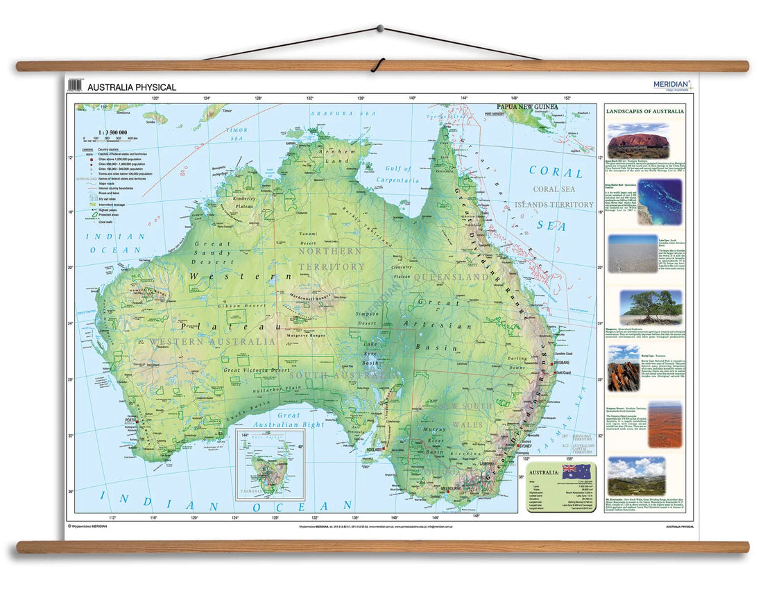 Australia physical - mapa ścienna w języku angielskim