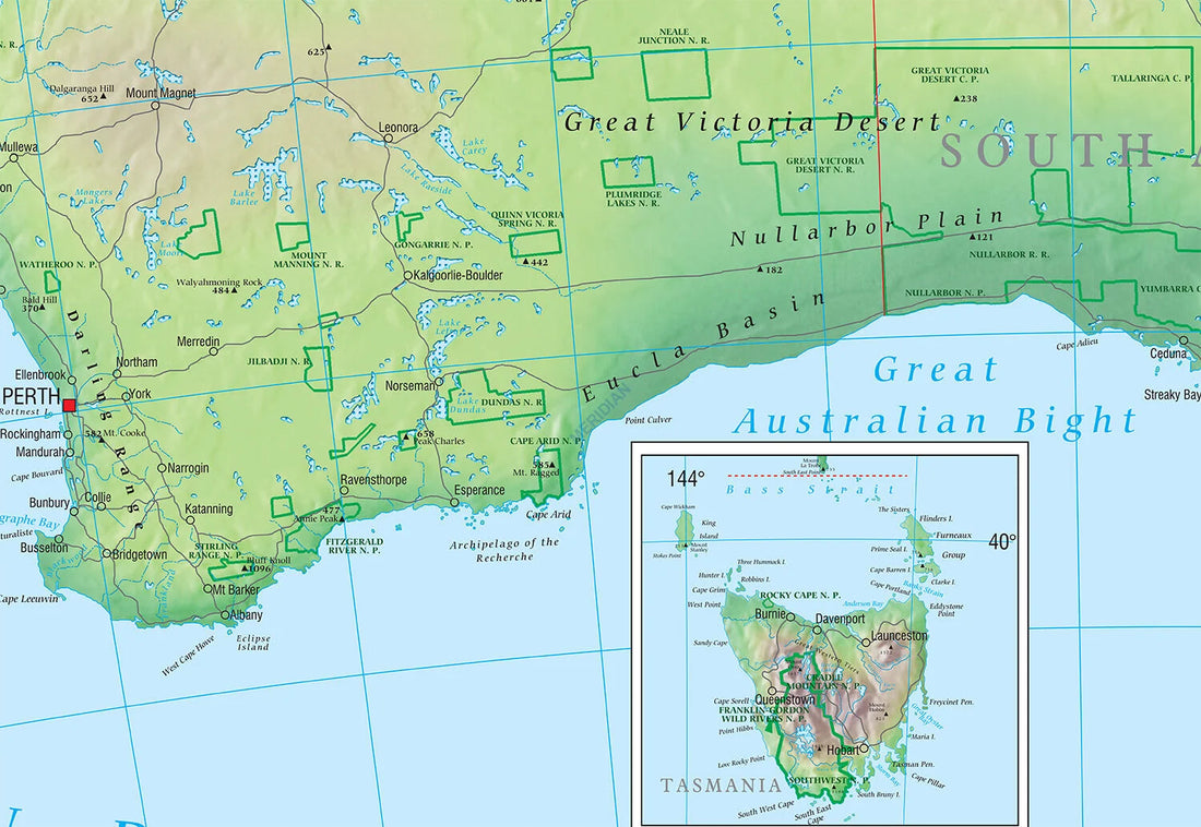 Australia physical - mapa ścienna w języku angielskim