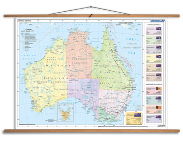 Australia political - mapa ścienna w języku angielskim