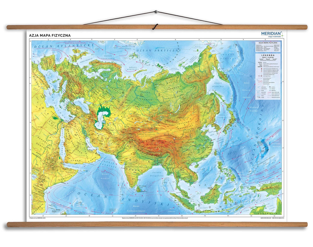 Azja - mapa fizyczna
