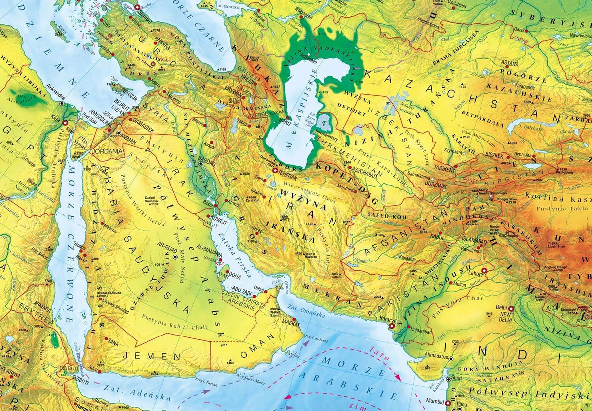 Azja - mapa fizyczna - zdjęcie 2