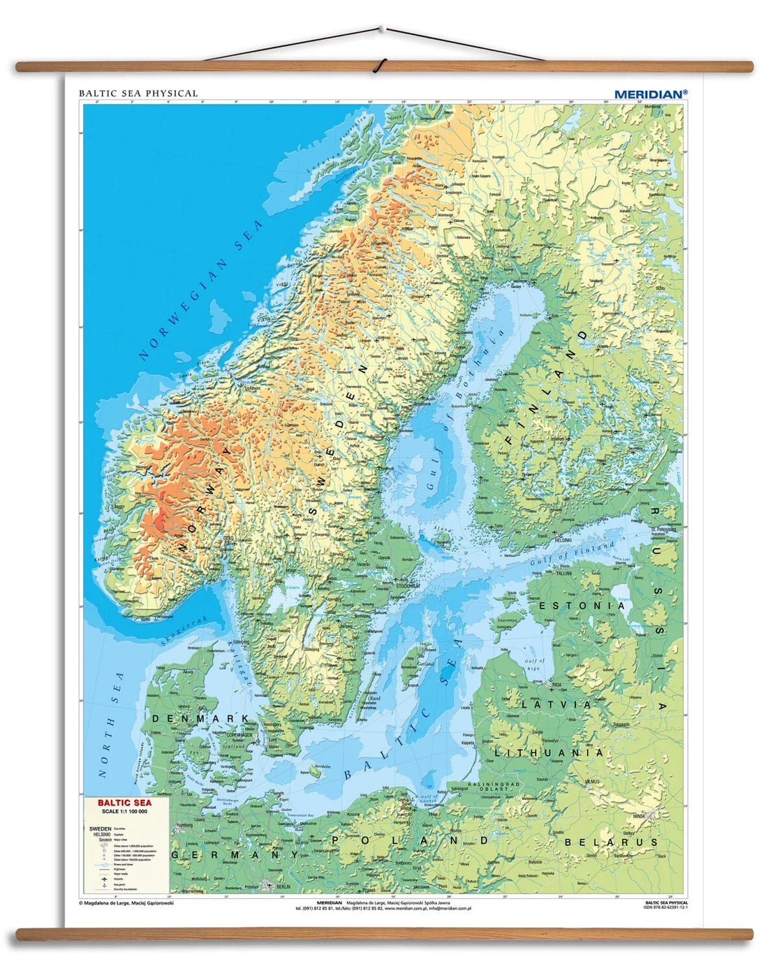 Baltic Sea physical - mapa ścienna w języku angielskim