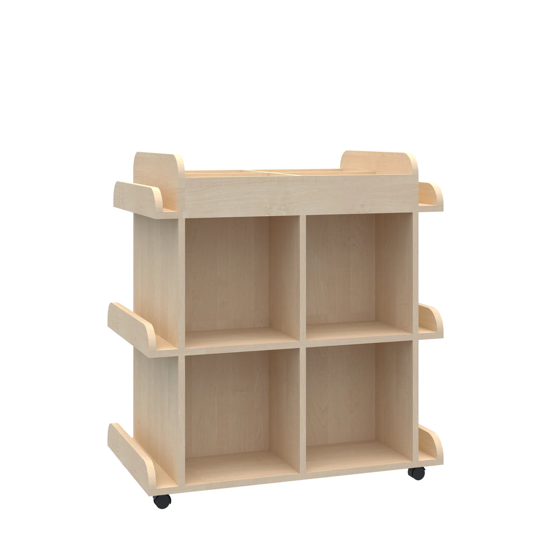 Biblioteczka mobilna Smart 2P z półkami dwustronnymi 866x518x948 – dąb