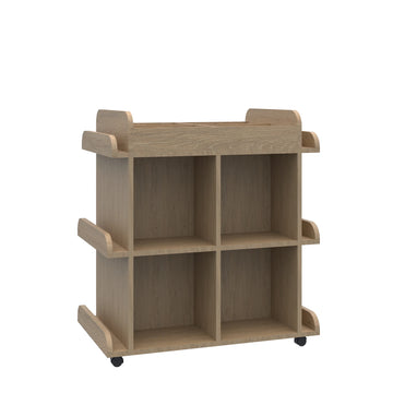 Biblioteczka mobilna Smart 2P z półkami dwustronnymi 866x518x948 – dąb