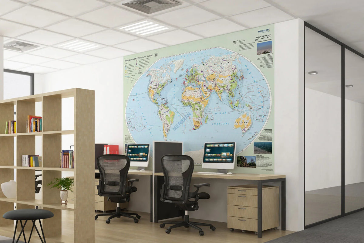 Degradacja środowiska na świecie - mapa ścienna - wersja fototapeta